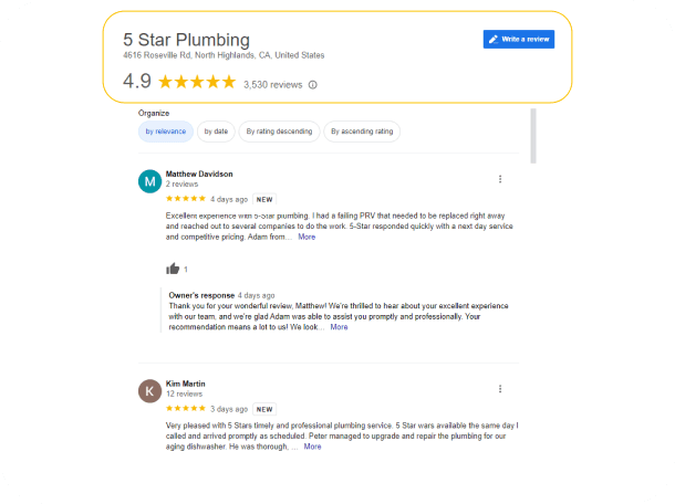 Image 5 Star Plumbing Online Reputation