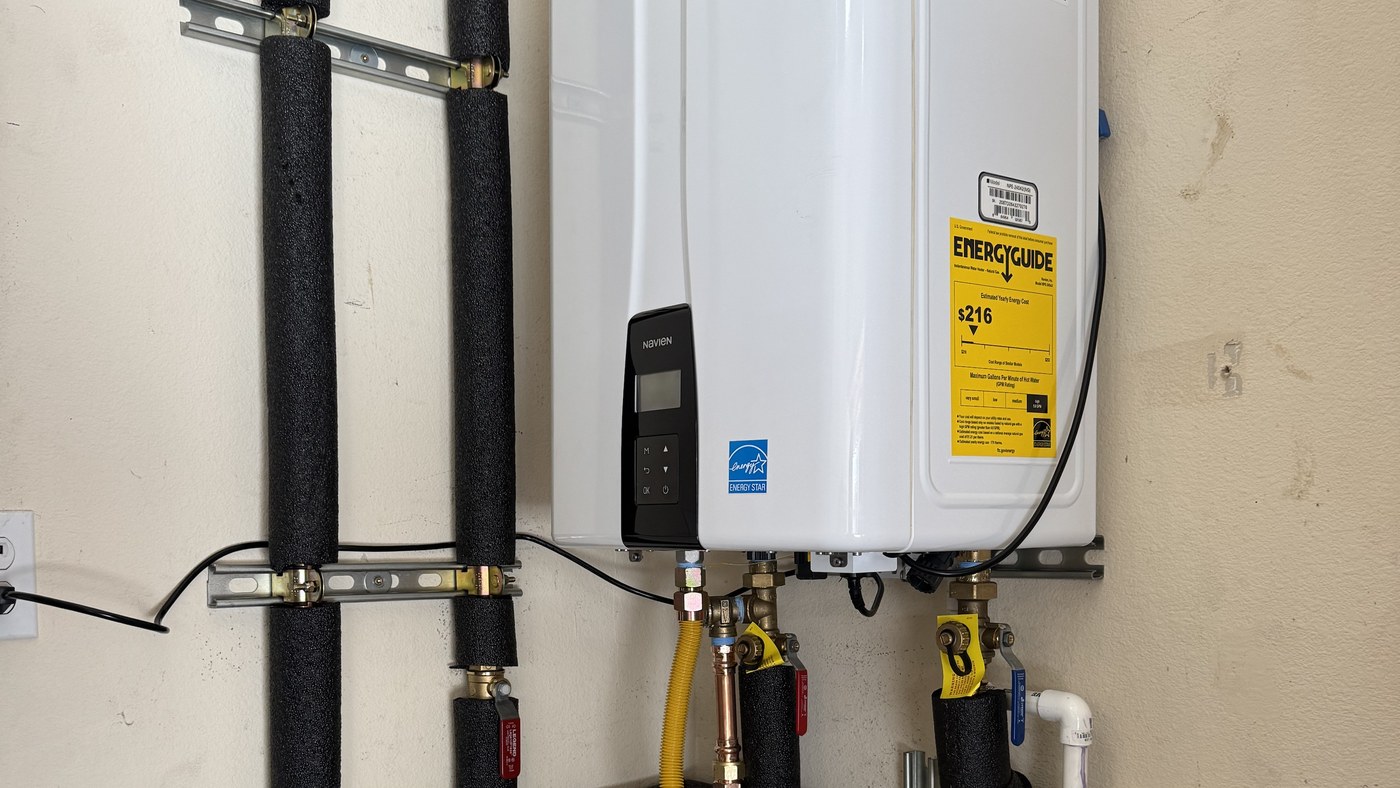Navien tankless water heater installed by JetPipe Plumbing in Campbell, California